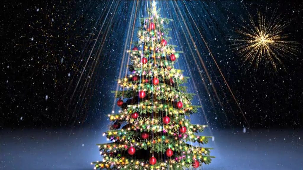 Christmas Video Background Anf Fireworks